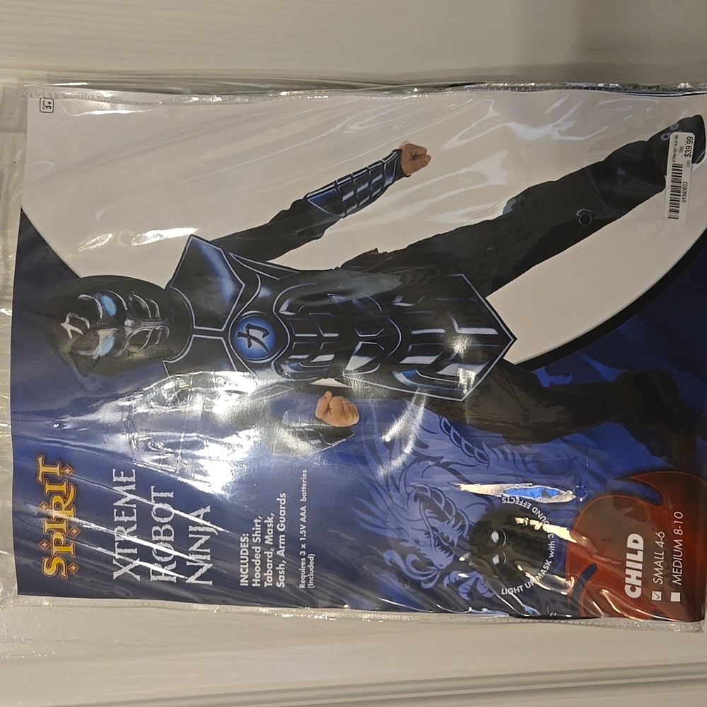 Spirit Xtreme Robot Ninja Kids Costume - Black and Blue Size SM